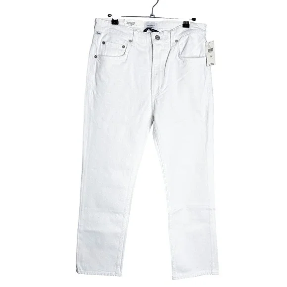 NWT Citizens of Humanity Zurie Ankle High‎ Rise Straight Jeans White Size 28